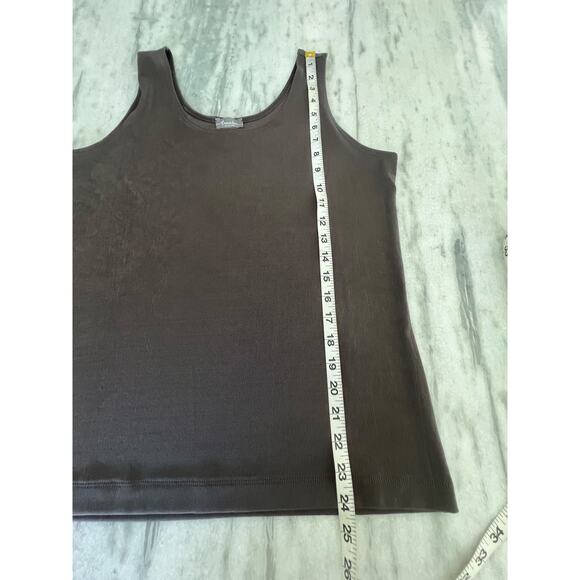 Chico’s Travelers Taupe Slinky Knit Tank Top Chico 2=Woman Size 12 Minimalist - Picture 6 of 6